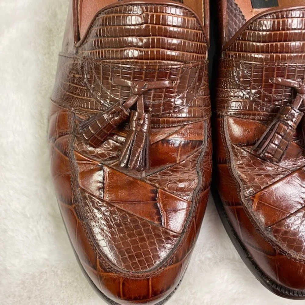 Stacy Adams Genuine Snake Skin & Leather Loafers, size‎ 10.5